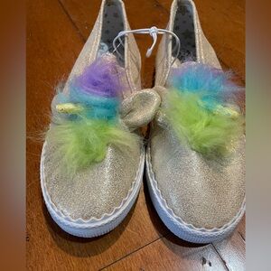 NWT Cat & Jack Glitter unicorn slip on girls size 12